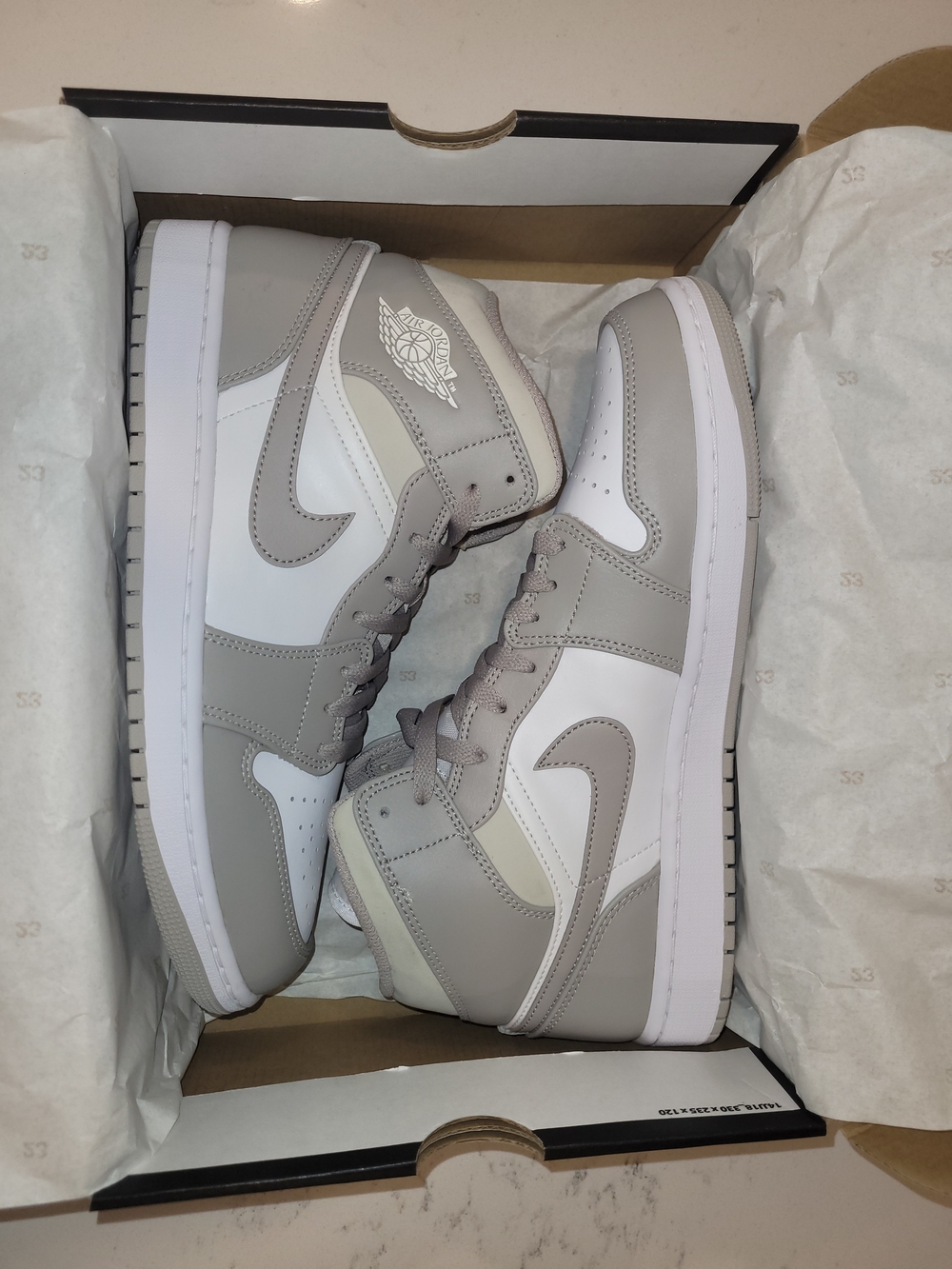 Jordan Men's High-Top Sneakers in Light Gray and White
